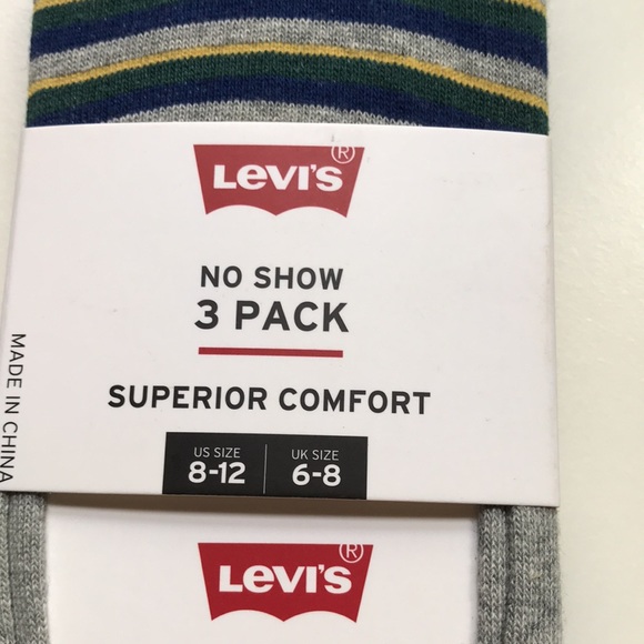 3 Pairs Levi’s No Show Arch Support Slip Socks NEW - Picture 5 of 5